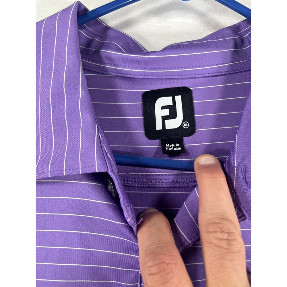 FootJoy Mens XXL Purple Striped ProDry Performance Golf Polo Shirt 1007578